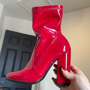 Forever 21 faux leather sock boots